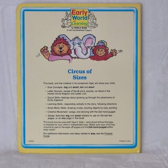 Vintage 1987 Circus of Sizes Board Book By World Books - Picture 5 of 8